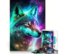 Mystical Nebula Wolf Hard Jigsaw Puzzle for Adults 1000 Pieces Strong Logic Toy Bonding Time Clear Edge (38x26cm)