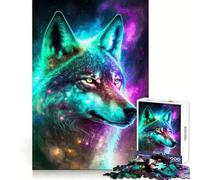 Mystical Nebula Wolf Hard Jigsaw Puzzle for Adults 1000 Pieces Think Toy Peaceful Fun Clean Cut Fine Art Piece (50x75cm)
