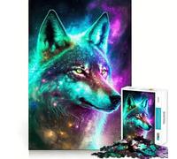 Mystical Nebula Wolf Hard Jigsaw Puzzle for Adults 1000 Pieces Think Toy Peaceful Fun Clean Cut Fine Art Piece (50x75cm)