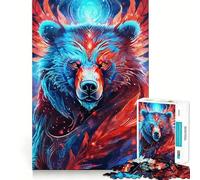 Mystical Neon Bear 1000 Pieces Jigsaw Puzzles for Teenagers Intellect Toy Bonding Time Quality Cut Memorable Gift (50x75cm)