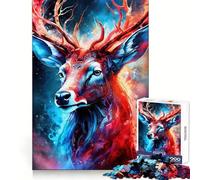 Mystical Neon Deer Jigsaw Puzzle for Adults 1000 Pieces Intellect Toy Peaceful Fun Precise Cut Santa Wish List (50x75cm)