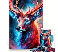 Mystical Neon Deer Jigsaw Puzzle for Adults 1000 Pieces Intellect Toy Peaceful Fun Precise Cut Santa Wish List (50x75cm)
