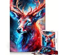 Mystical Neon Deer Jigsaw Puzzle for Teenagers 1000 Pieces Memory Gain Calm Relax Design Assembly Classic Gift (38x26cm)