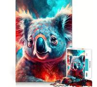 Mystical Neon Koala Bear Jigsaw Puzzles for Teenagers 1000 Pieces Strong Logic Toy Shared Fun Clear Edge Lovely Present (38x52cm)