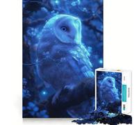 Mystical Neon Owl Jigsaw Puzzles for Adults1000 Pieces Intellect Toy Calming Play Quality Cut Wall Art Decor (38x26cm)