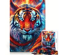 Mystical Neon Wolf 1000 Pieces Jigsaw Puzzles for Teenagers Intellect Toy Bonding Time Quality Cut Memorable Gift (38x52cm)