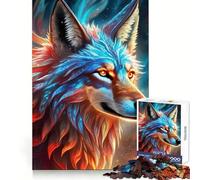 Mystical Neon Wolf Adults Puzzles 1000 Piece Jigsaws Strengthen Recall Relaxing Fun Quality Edge Festival Gift (50x75cm)