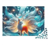 Mystical Nine Tailed Fox Jigsaw Puzzle for Adults 1000 Pieces Puzzle Game Fantasy Magical Scene Relaxation Focus Home Decor Gift 70x50cm/1000pcs