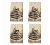 Mystical Occult Skull Theme Vintage 4 Pcs Kitchen Towels 16x24Inch