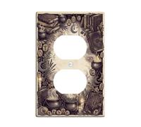 Mystical Occult Spellbook Decor Vintage Duplex Outlet Covers Plate