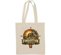 Mystical Old House with Compass Background Natural Cotton Tote Bag White
