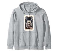 Mystical Opossum Tarot Illustration Zip Hoodie