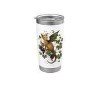 Mystical Orange Tabby Dragon Cat FAE with Grapevines Stainless Steel Insulated Tumbler