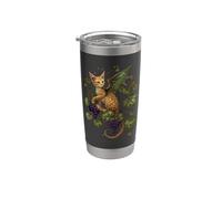 Mystical Orange Tabby Dragon Cat FAE with Grapevines Stainless Steel Insulated Tumbler