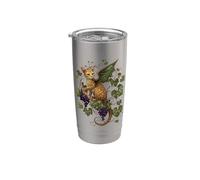 Mystical Orange Tabby Dragon Cat FAE with Grapevines Stainless Steel Insulated Tumbler
