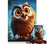 Mystical Owl Artwork 1000 Pieces Jigsaws Adults Puzzles Gifts Memory Upgrade Leisure Time Sharp Cut Wall Art Decor (50x75cm)