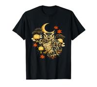 Mystical Owl Beneath the Crescent Moon Value Graphic T-Shirt