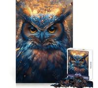 Mystical Owl Portrait 1000 Piece Jigsaw Puzzle for Adults Logic Toy Relaxing Fun Design Assembly Santa Wish Gift (50x75cm)