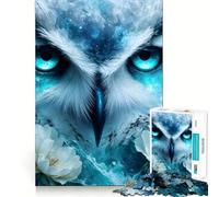 Mystical Owl with Flowers Hard Jigsaw Puzzle for Adults 1000 Pieces Think Toy Peaceful Fun Clean Cut Fine Art Piece (38x26cm)