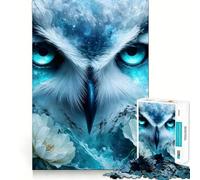 Mystical Owl with Flowers Jigsaw Puzzles for Adults 1000 Pieces Logic Sense Toy Relaxing Fun Smooth Edge (50x75cm)