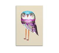 Mystical Owls Colorful Abstract Art Canvas Poster Bedroom Living Room Decoration Painting Unframe-style 08x12inch(20x30cm)