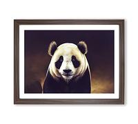 Mystical Panda Framed Wall Art Print A2 Walnut