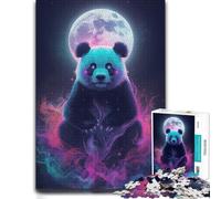 Mystical Panda with Moon and Smoke Jigsaw Puzzle for Adults, 1000 Pieces | Screen-free New Year present with activity for family time over several sessions.
