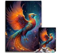 Mystical Phoenix Bird 1000Piece Puzzle Wooden Jigsaw Puzzles for Adults Perfect for Family Gatherings Birthdays Holidays 1000 PCS(75x50cm)