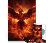 Mystical Phoenix Bird Jigsaw Puzzles 1000 Piece for Teenagers Boost Recall Stress Free Tight Edge Wall Art Decor (38x26cm)