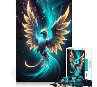 Mystical Phoenix Bird Jigsaw Puzzles 1000 Piece for Teenagers Strengthen Memory Home Leisure Clean Edge Cherished Gift (38x52cm)