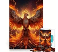 Mystical Phoenix Bird Teenagers Puzzles 1000 Piece Jigsaws Brain Workout Toy Soothing Fun Art Assembly Art Collectible (38x26cm)