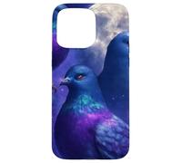 Mystical Pigeon Trio with Full Moon Meme Art Case for iPhone 15 Pro Max