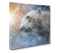Mystical Polar Bear Canvas Print | Gallery Wrapped 30mm Frame Wall Art | 14x14 inches | Ready to Hang | Abstract Animals Picture | Living Room Bedroom Lounge Office