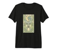Mystical Pug Howling at The Moon Tarot Card Art Dog Lover Premium T-Shirt