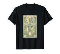 Mystical Pug Howling at The Moon Tarot Card Art Dog Lover T-Shirt