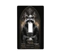 Mystical Raccoon Light Switch Cover Plate/Outlet Covers, Black Gothic Design for Home Decor, Thermoplastic Wall Plates, Standard Size Single Toggle