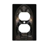 Mystical Raccoon Light Switch Cover Plate/Outlet Covers, Black Gothic Design for Home Decor, Thermoplastic Wall Plates, Standard Size Single Duplex Outlet