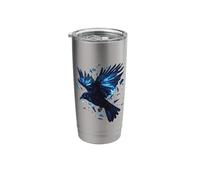 Mystical Raven with Blue Shards Stainless Steel Insulated Tumbler