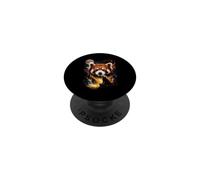 Mystical Red Panda Howling Full Moon Nature Art PopSockets Adhesive PopGrip