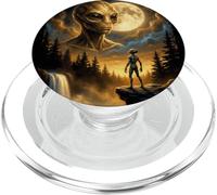 Mystical Retro Majestic Alien Moon Surreal Cosmic Sci-Fi Art PopSockets PopGrip for MagSafe