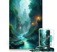Mystical River Landscape with Ancient Architecture 1000 Pieces Jigsaw Puzzles for Adults Strong Logic Toy Relaxing Fun Clear Edge Memorable Gift (38x26cm)