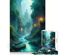 Mystical River Landscape with Ancient Architecture 1000 Pieces Jigsaw Puzzles for Adults Strong Logic Toy Relaxing Fun Clear Edge Memorable Gift (38x26cm)