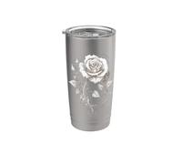 Mystical Rose with Moon Occult Gothic Dark Stainless Steel Insulated Tumbler