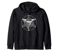 Mystical Sacred Geometry T-Shirt Star Tetrahedron Merkabah Zip Hoodie