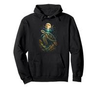 Mystical Sea Turtle Spirit Animal Full Moon Nature Pullover Hoodie