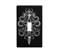 Mystical Serpent Light Switch Cover Plate/Outlet Covers, Black Occult Design for Dark Themed Decor, Thermoplastic Wall Plates, Standard Size Single Toggle