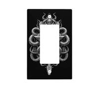 Mystical Serpent Light Switch Cover Plate/Outlet Covers, Black Occult Design for Dark Themed Decor, Thermoplastic Wall Plates, Standard Size Single Rocker