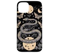 Mystical Serpent with Moths and Celestial Moons Tarot Card Case for iPhone 15 Plus