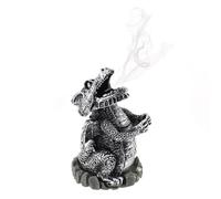 Mystical Silver Dragon Incense Cone Holder - 9.5cm x 6cm (1 Pc) - Unique & Intricately Designed - Captivating Home Decor & Aromatherapy Experience