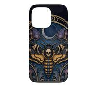 Mystical Skull Moth Crescent Moon Gothic Elegance Case for iPhone 13 Pro